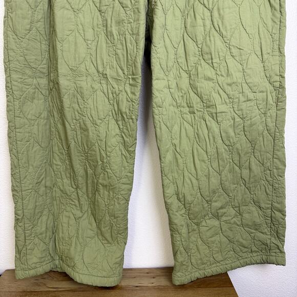 Lucy and Yak Chester Trousers Womens 2XL Green Quilted Elastic Organic Cotton - Picture 5 of 10